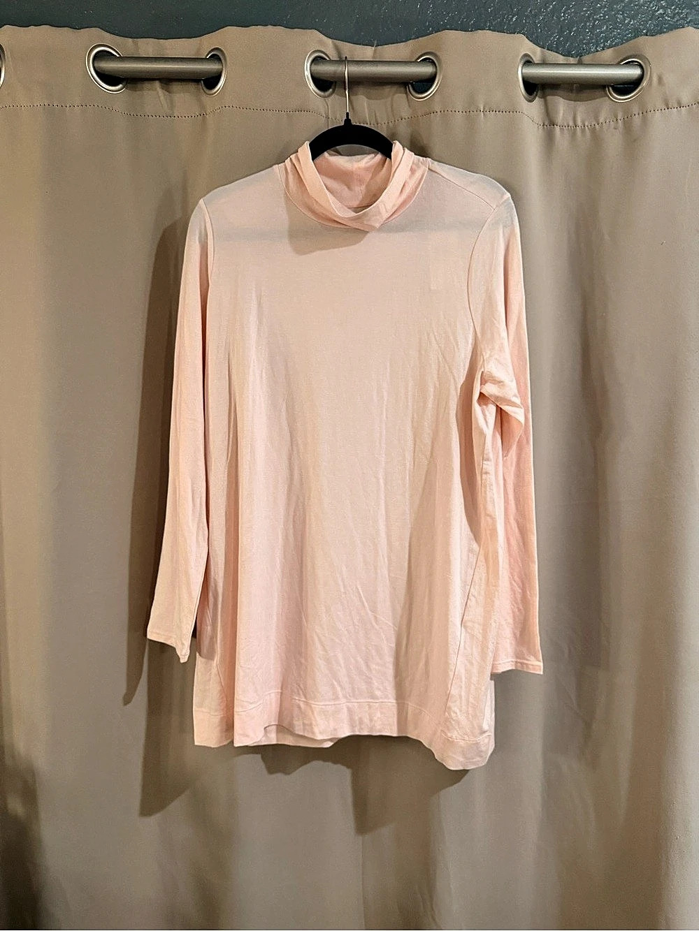 J. Jill Love Supima Tunic Long Sleeve Turtleneck Tunic in Pink Size Large NWT